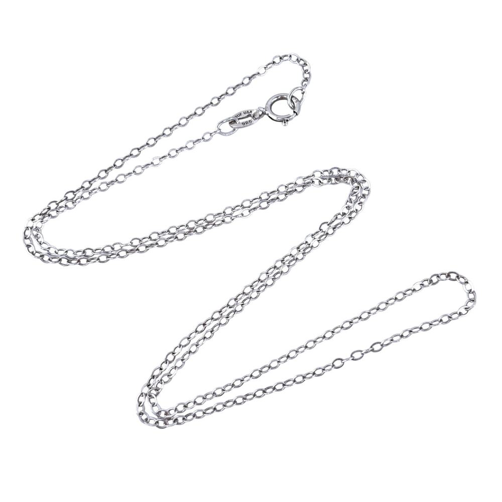 Estate Sterling Silver 925 0.8mm Cable Chain Necklace 18"